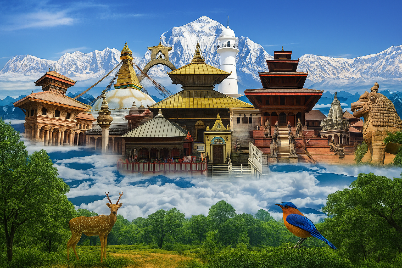 Mapa Nepálu se sedmi provinciemi